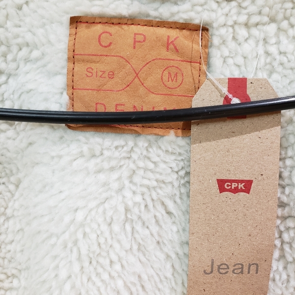 Men's casual denim sherpa jacket, dark blue, sizes small to 2XL - Picture 5 of 8